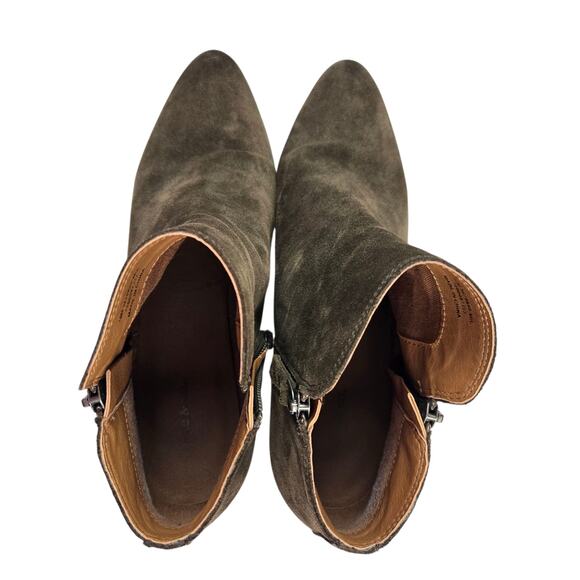 Frye Double Zip Bootie Size 10 Suede Brown Double Zip Ankle Boot Holly Judith - Picture 8 of 9